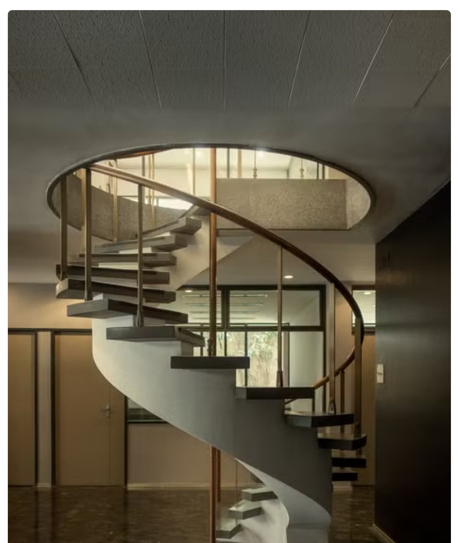 Sculptural spiral staircase